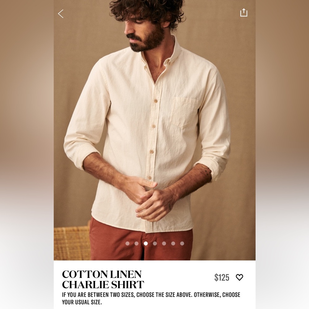 Octobre Editions beige cotton-linen button down shirt